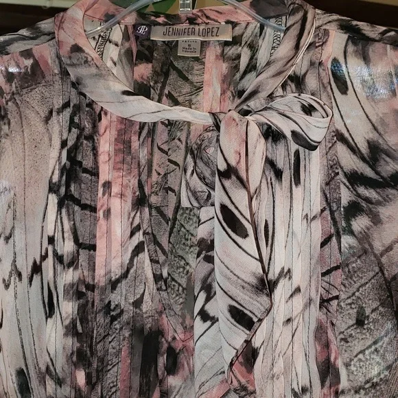 Jennifer Lopez Sheer Blouse Petite Small - Picture 6 of 8